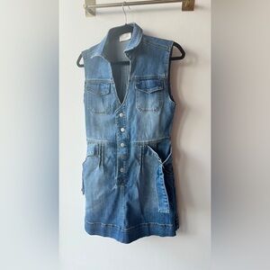 Wisteria Lane Denim Button Front Mini Dress Size S P2P 17”. 315